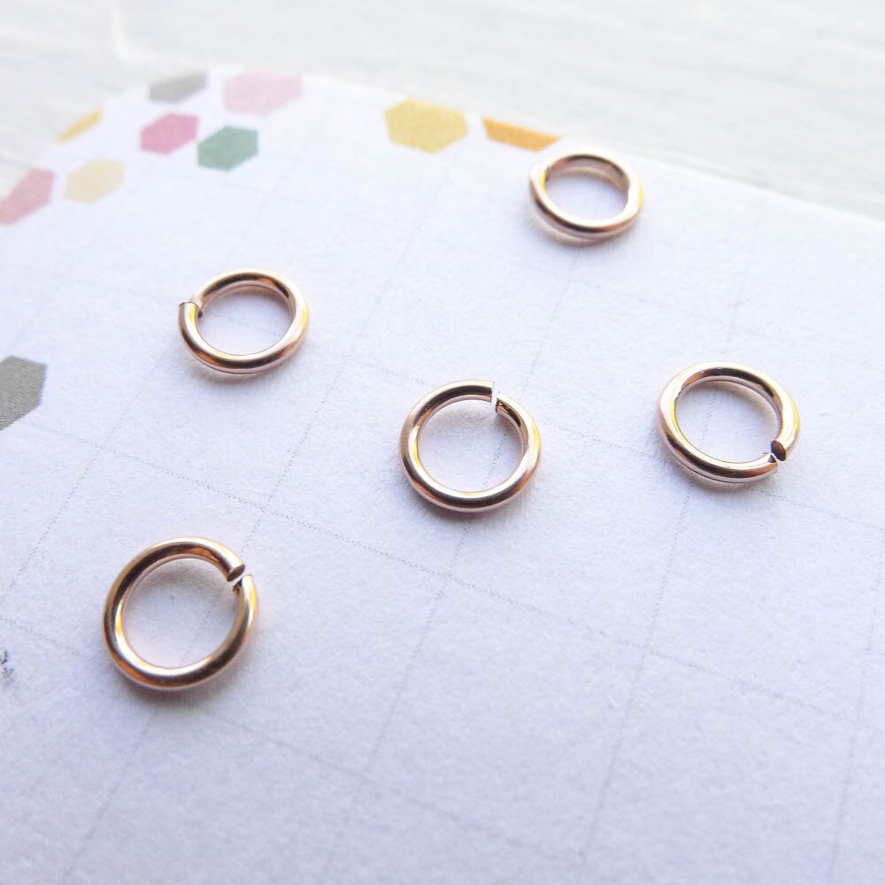 Rose Gold Jumprings 20 gauge Jump Rings in Rose Gold Filled 3.5mm ID 5mm OD: 10 quantity