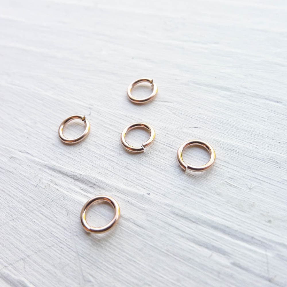 Rose Gold Jumprings 20 gauge Jump Rings in Rose Gold Filled 3.5mm ID 5mm OD: 10 quantity
