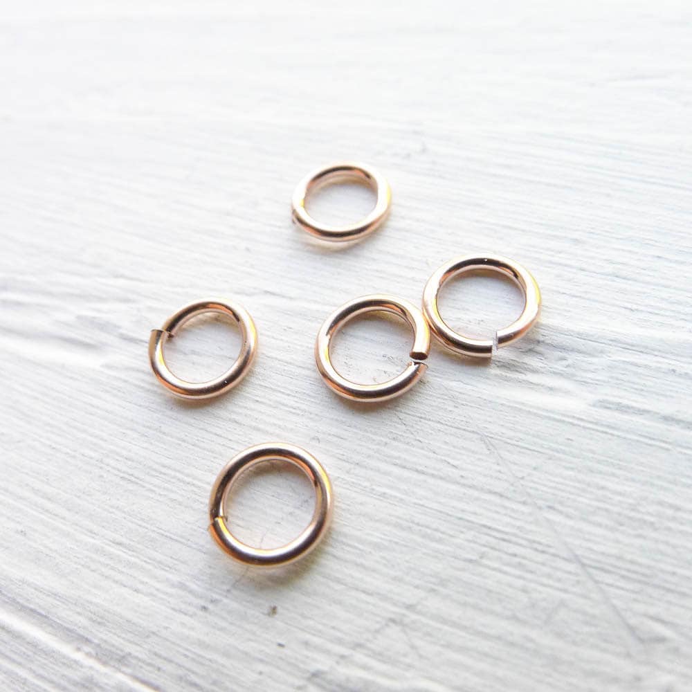 Rose Gold Jumprings 20 gauge Jump Rings in Rose Gold Filled 3.5mm ID 5mm OD: 10 quantity
