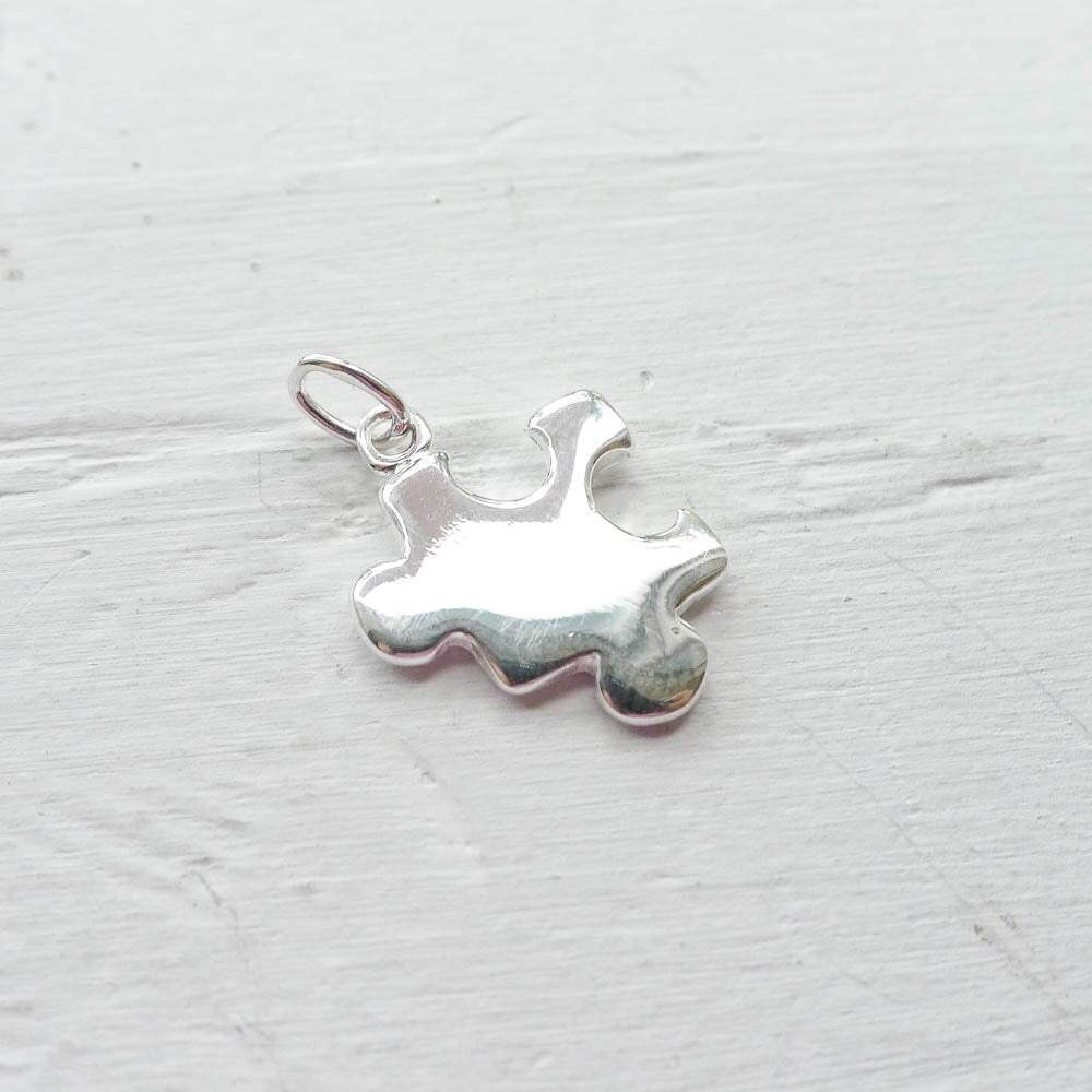 Puzzle Piece Charm Sterling Silver Jigsaw Puzzle Pendant