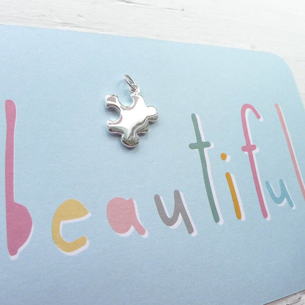 Puzzle Piece Charm Sterling Silver Jigsaw Puzzle Pendant