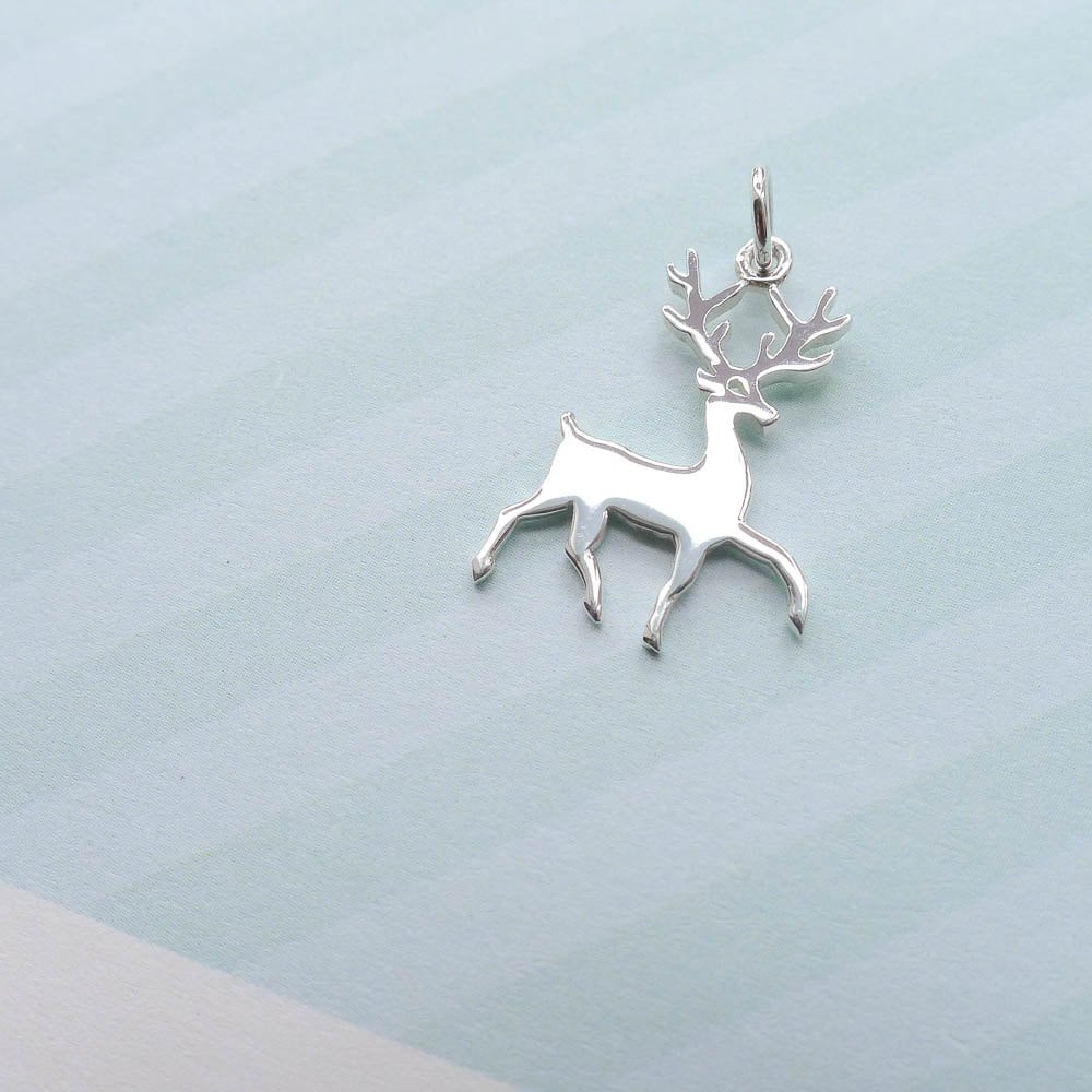 Deer Pendant Antler Charm Buck for Necklace
