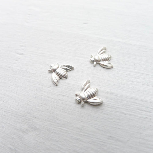 Tiny Bee Solderable Accents Sterling Silver Honey Bee Components for Jewelry Making