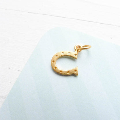 Gold Horseshoe Charm